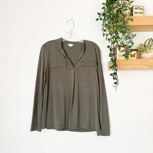 🦋 A NEW DAY Olive Green Business Casual Work Top Small